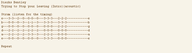 Trying To Stop Your Leaving (acoustic) Chords, Guitar Tab, and Lyrics by